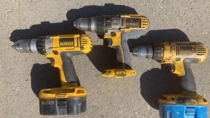 (3) DeWalt Cordless Drills