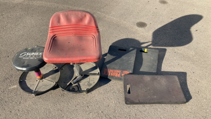 Work stools and knee pads