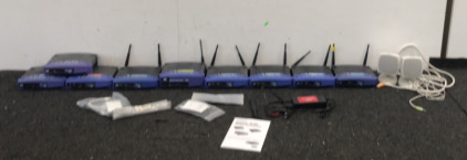 (9) Linksys Routers And More