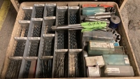 Drawer with drillbits and large tabs and dies