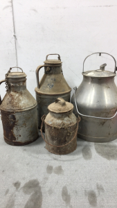 (4) Metal Milk Cans