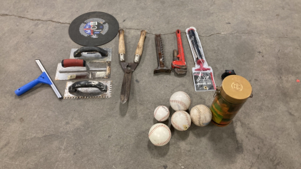 Baseballs- Hedge Clippers- pump and more