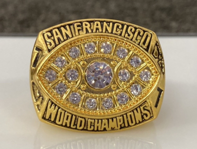 1981 San Francisco 49ers Super Bowl Replica Ring Named To Joe Montana