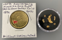 (6) Alaska/ Klondike Natural Gold Nuggets and Gold Rush Coin