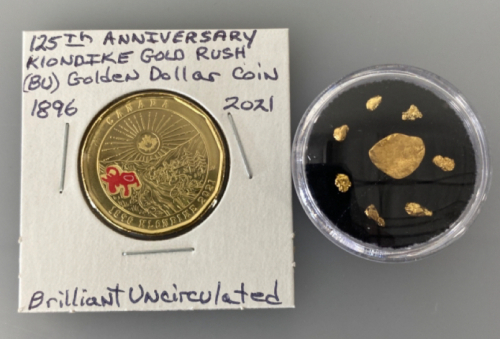 (8) Alaska/Klondike Natural Gold Nuggets And Gold Rush Coin