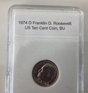 1974 D Brilliant US Roosevelt Ten Cent Coin