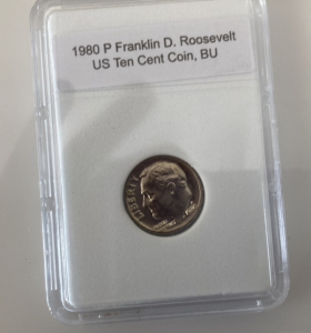 1980 US Roosevelt Ten Cent Coin
