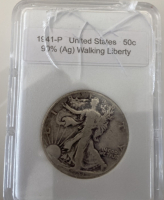 1941 WWII issued Walking Liberty Half Dollar Coin