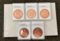 (5) US Coin Design Copper Rounds