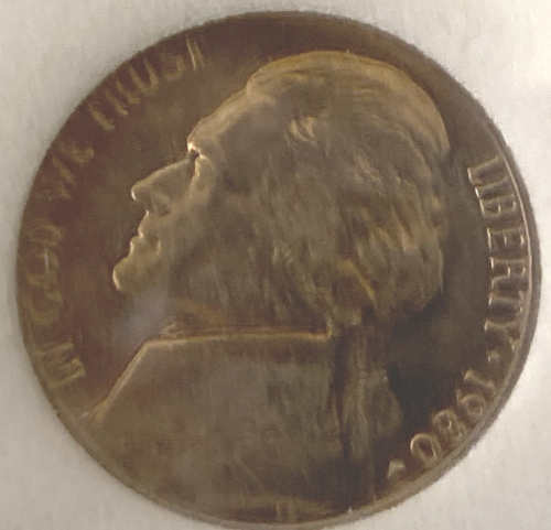 1980 Jefferson Five Cent Coin