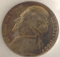 1980 Jefferson Five Cent Coin