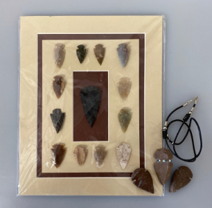 Set of Arrowheads and Arrowhead Necklace