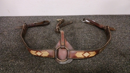 Leather Breast Collar with Sterling Silver Mounts