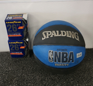 (2) Goodyear 26" Heavy Duty Tubes & Spalding Basketball