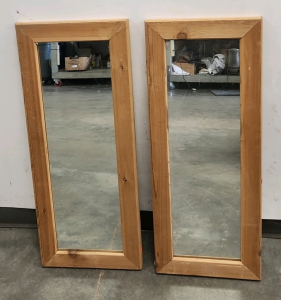 (2) Wood Framed Mirrors