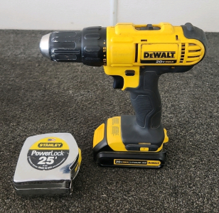 DeWalt Drill W/Bag & Stanley Tape Measure