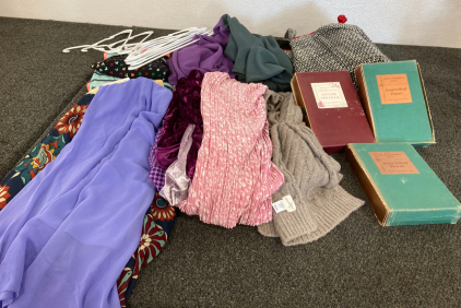 Assortment Of Large Sized Clothes And Books