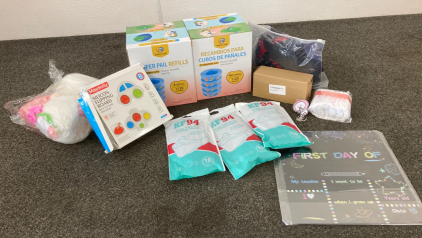 Diaper Pail Refills, Shoes, Baby Proof Door Lock, Baby Toys, And More