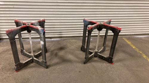 Set of two folding sawhorses