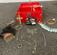 Jewelry Box With Assortment Of Jewelry