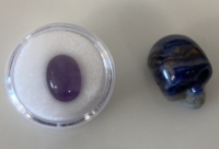 Oval Amethyst Canochon Gem Stone, Sodalite Crysral Skull