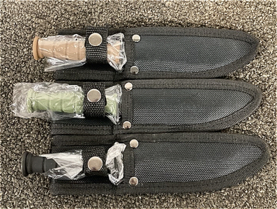 (3) Knife Set With Sheathes