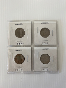 (4) V- Nickels 1898-1912