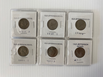 (6) Jefferson Nickels 1939- 1959