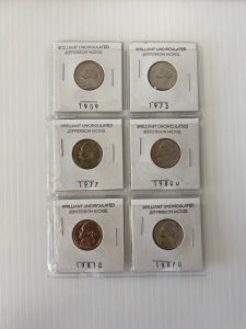 (6) Brilliant Uncirculated Jefferson Nickels