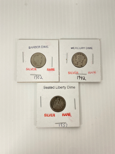 (3) Silver Rare Dimes