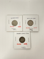 (3) Silver Rare Dimes