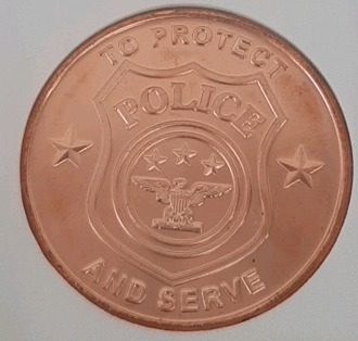 Police Protect And Serve 1 oz .999 Fine Copper Round