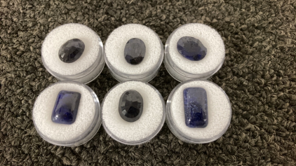 (6) African Blue Sapphire Cabochons