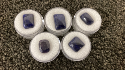 (5) African Blue Sapphire Cabochons