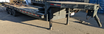 35' Flatbed Trailer w/Steel Ramps, Spare Tires, & Wood Blocks