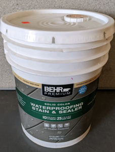 4½gal Unused Behr Waterproofing Stain & Sealer