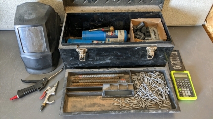 20" Toolbox w/Contents, Welding Helmet, ConcreteCalc Pro Calculator