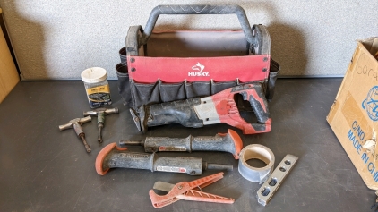 Milwaukee Sawzall (No Battery), Ramsets, Husky Tool Tote, More