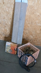 20'sq Shaw Laminate Flooring, ¼" Copper Refrigeration Line, Nail Gun Nails, & Range Cord