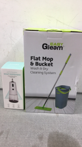 Easy Gleam Flat Mop & Bucket, Auto Foam Soap Dispenser