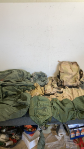 2nd Irak War (1) Army Combat Shirt (2) Hoods (3) Duffel Bags (2) Waterproof Sacks (1) Medical Instrument and Supply Case (5) Pocket Medic NSN (4) 9mm Magazine Pouch (1) Bandoleer (1) Utility Pouch (1) Lightweight Medic Bag