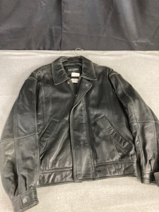 Black Leather Coat Size: Small