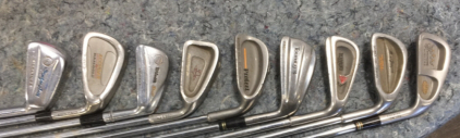 (9) 9 Iron golf clubs