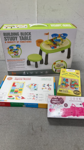 Building Block Study Table, Bubble Machine and Puzzles