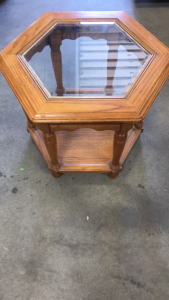 End Table With Glass Middle