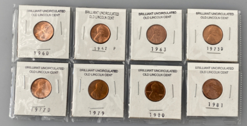 (8) Brilliant Uncirculated Old Lincoln Cents