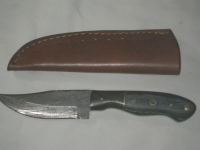 Damascus Full Tang 8" Hunting Knife with Sheath