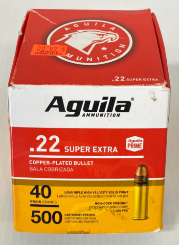 Box of Águila .22 Super Extra 40 Gr. Ammo