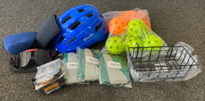 Helmet, Bicycling Sunglasses, Chin Straps, and More
