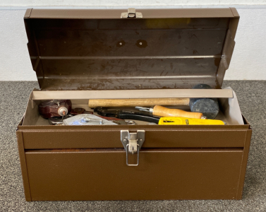 Toolbox With Assorted Tools & Hardware